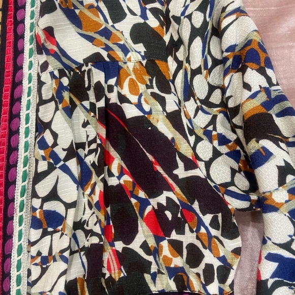 Anthropologie Colorful Floral Patchwork Tiered Kimono - Picture 9 of 11